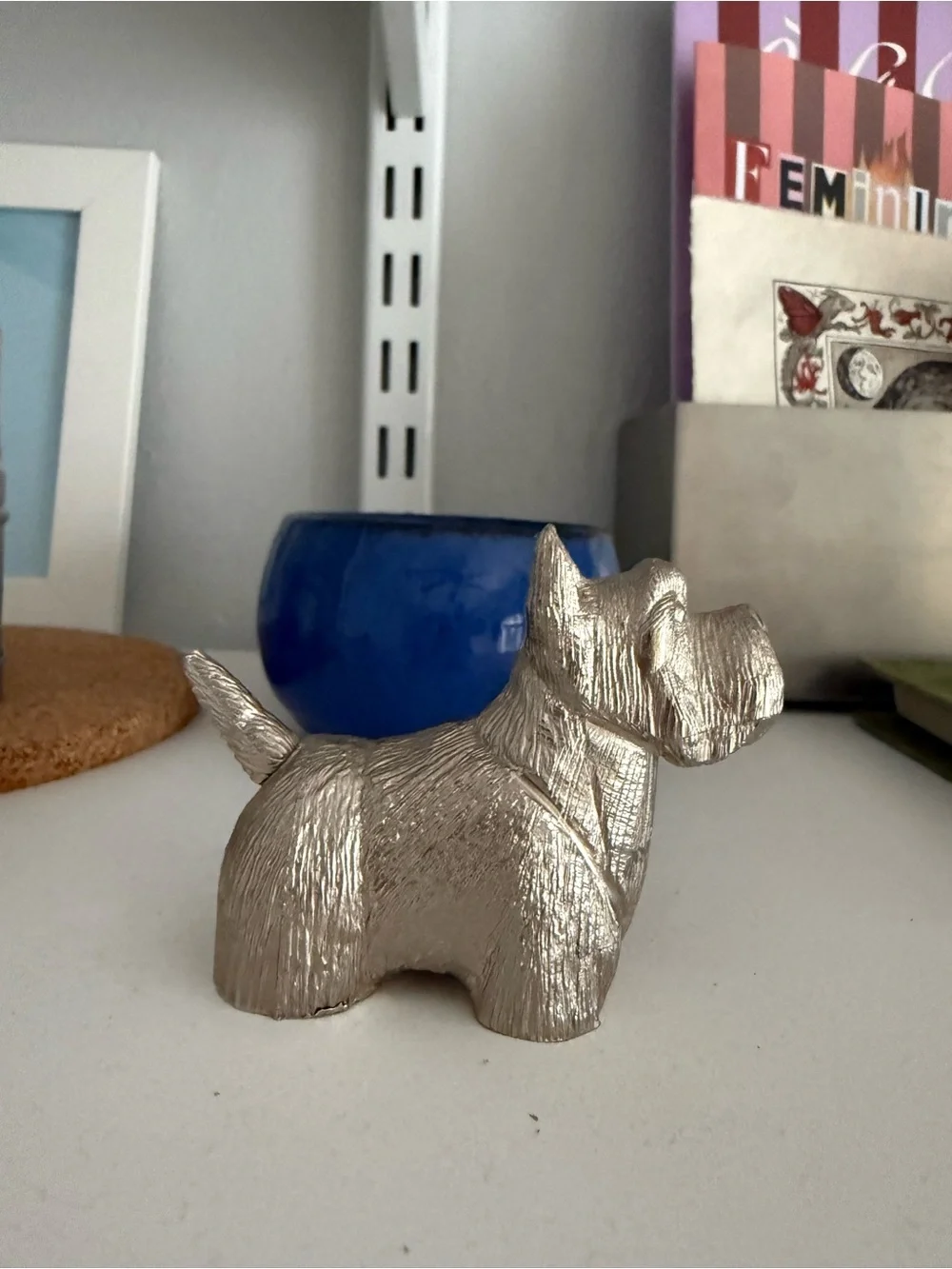 Timex Silver Scottie Dog Desk Clock - Metallic Finish